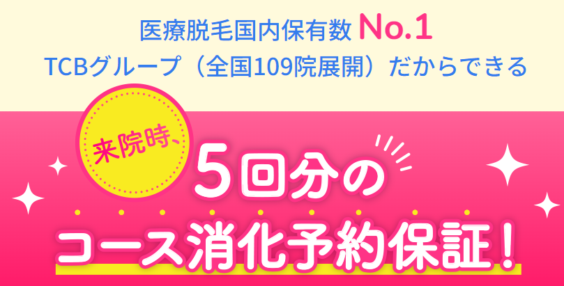 TCB東京中央美容外科 5回分のコース消化予約保証