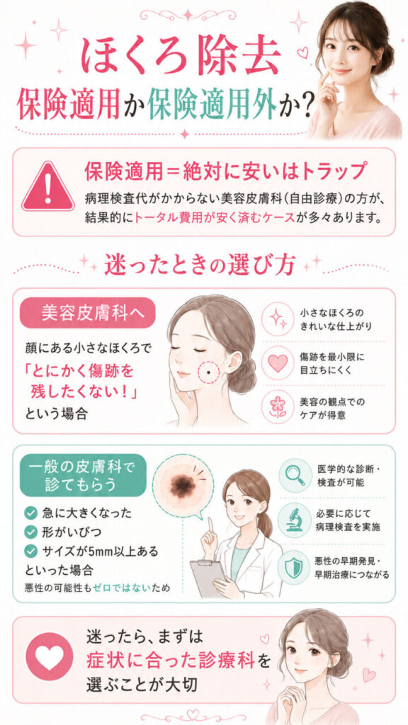 ほくろ除去　保険適用か適用外か
