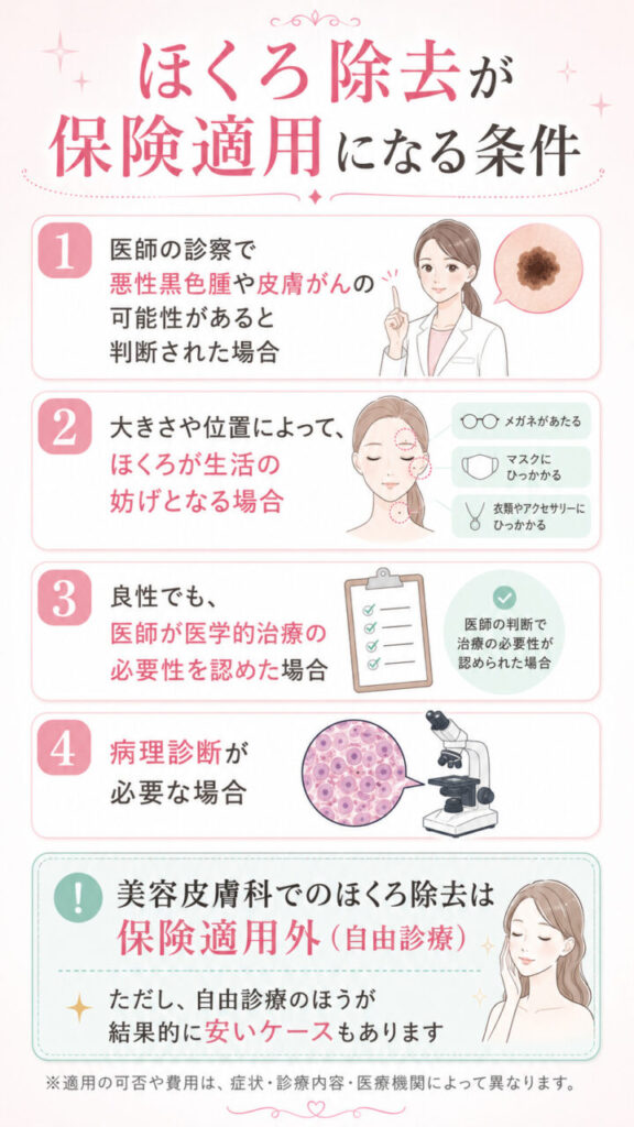ほくろ除去　保険適用の条件