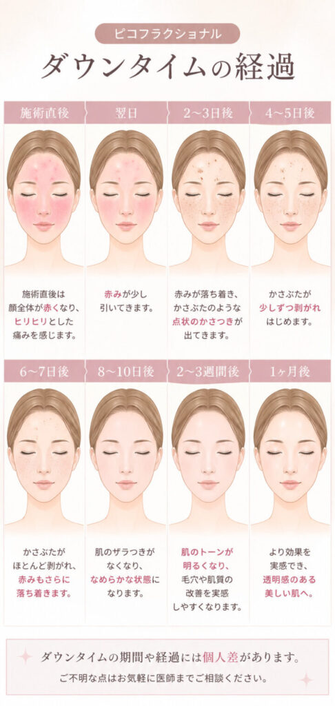 ピコフラクショナル　ダウンタイム