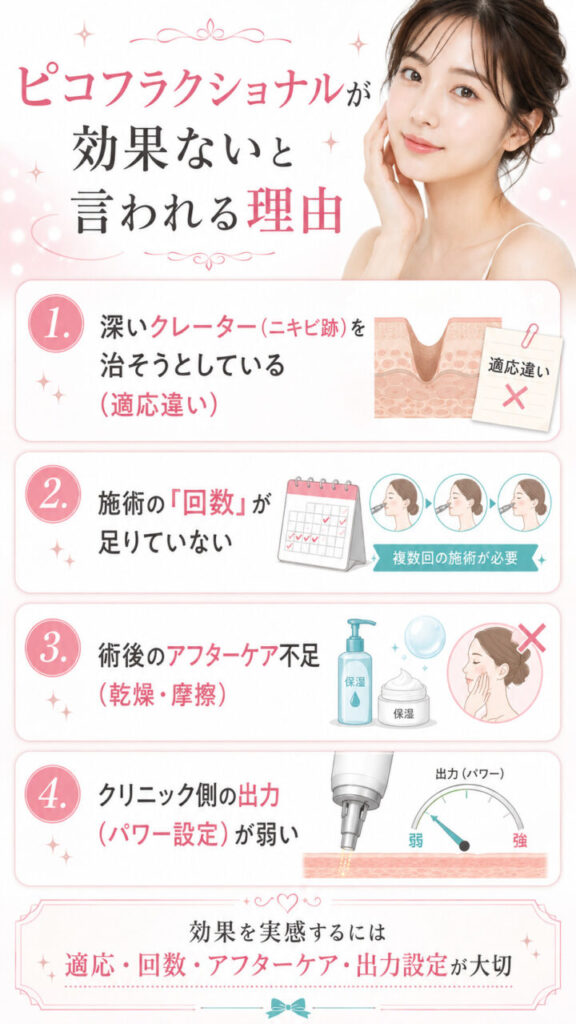 ピコフラクショナル　効果ない理由